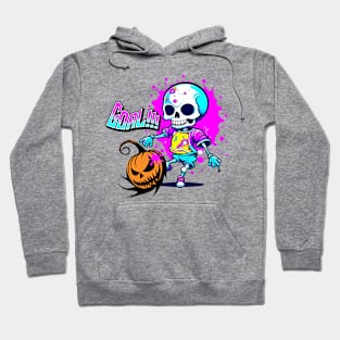 Skeleton Kick Pumpkin - Halloween Hoodie